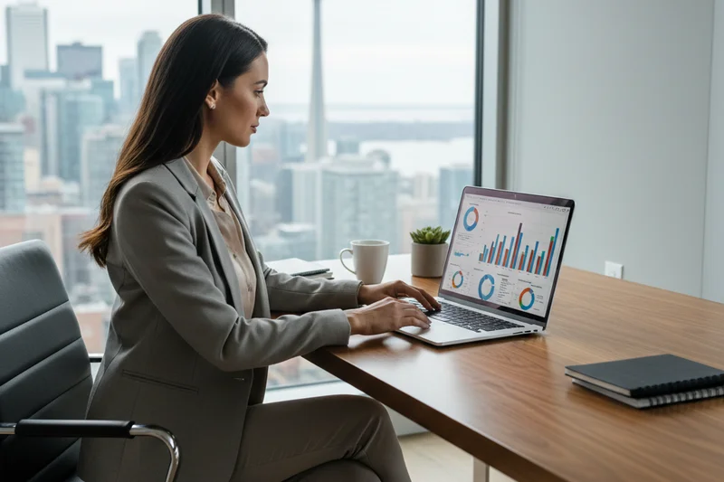 Canadian salary benchmark analysis on a tablet — data-driven career planning.